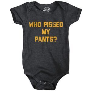 Who Pissed My Pants Baby Bodysuit Funny Sarcastic Graphic Novelty Jumper for
